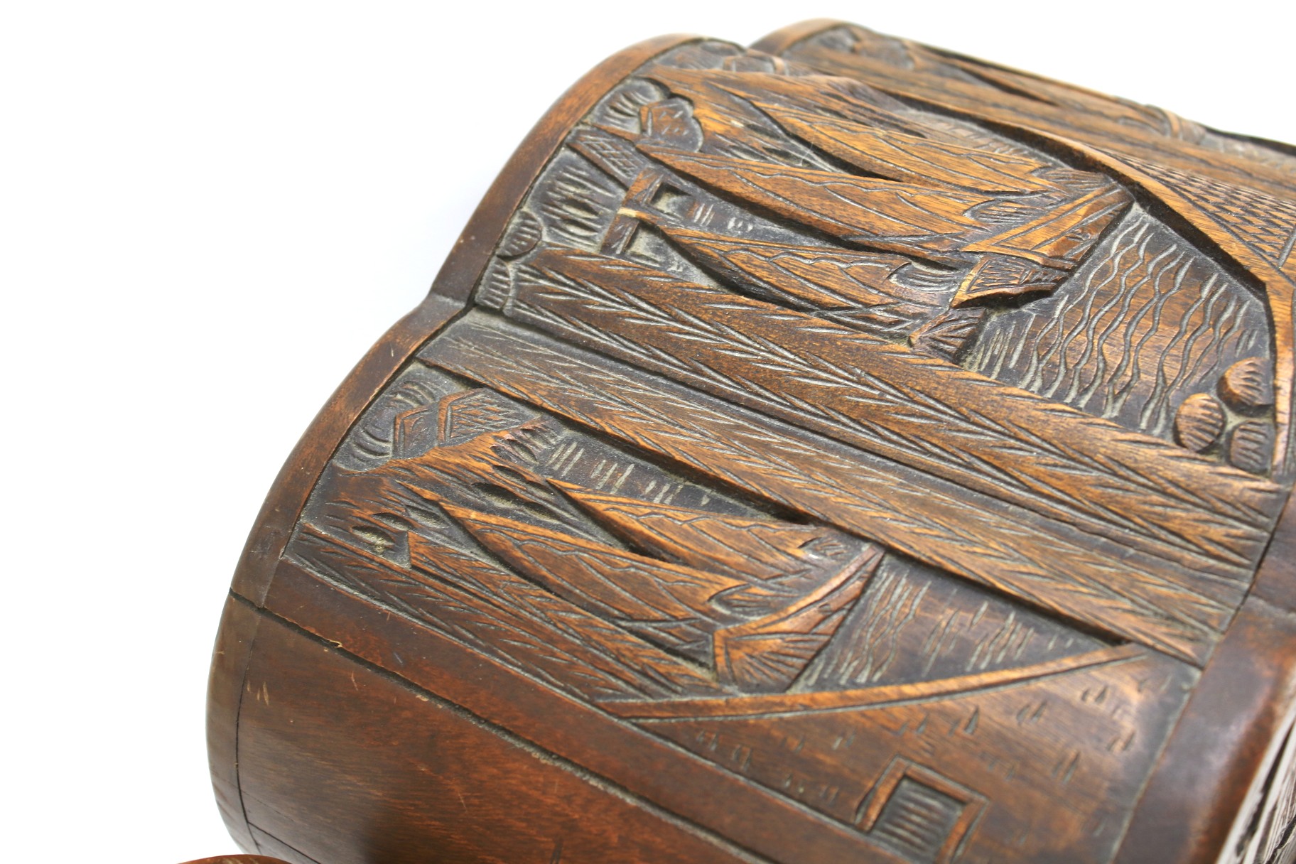 Three 20th century Chinese carved wooden boxes. - Image 2 of 2