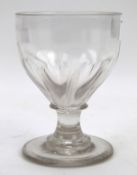 An early 19th century glass rummer, wtih annular knopped stem, H12.