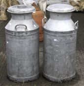 Two Horlicks Dairies milk churns.The lids marked Ambrosia Ld Lifton and Express Dairy Co London.