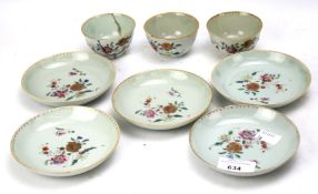 A quantity of 19th century Cantonese enamel decorated tea wares (AF)