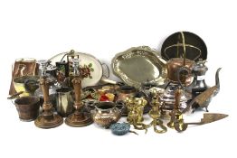 A large assortment of metalware.