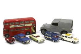 An assortment of diecast vehicles. Including a Spot-On L.T.
