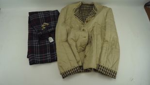 A vintage Aquascutum jacket and Burberry skirt.