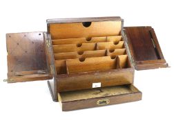 A Victorian oak stationary box.