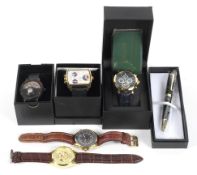 An assortment of boxed wristwatches.