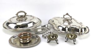 An assortment of silver plated and other wares.