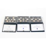 Three Royal Mint proof coin collections, for the years 1989, 1990, 1991.