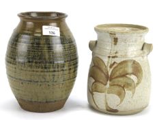 Two Studio pottery stoneware vases.