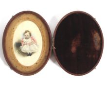 A Victorian portrait miniature of a child on ivory.