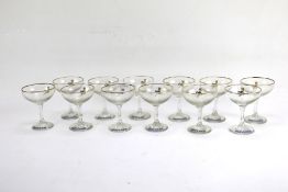 A collection of twelve vintage circa 1970s Babycham glasses