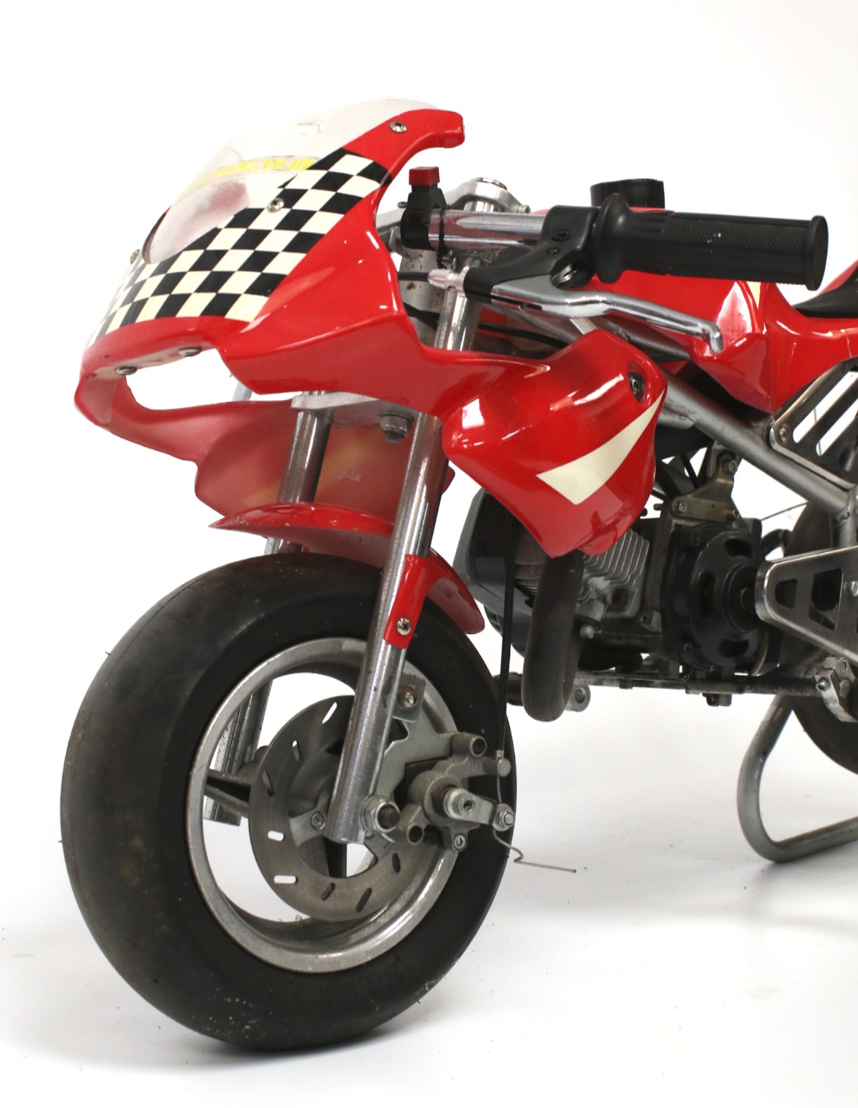 A 1980s child's petrol motorbike in red and white. - Image 2 of 4