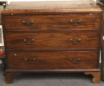 A 19th century mahogany chest of drawers, With three long drawers,