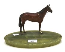 A cold painted figure of a horse pen tray/ash tray.