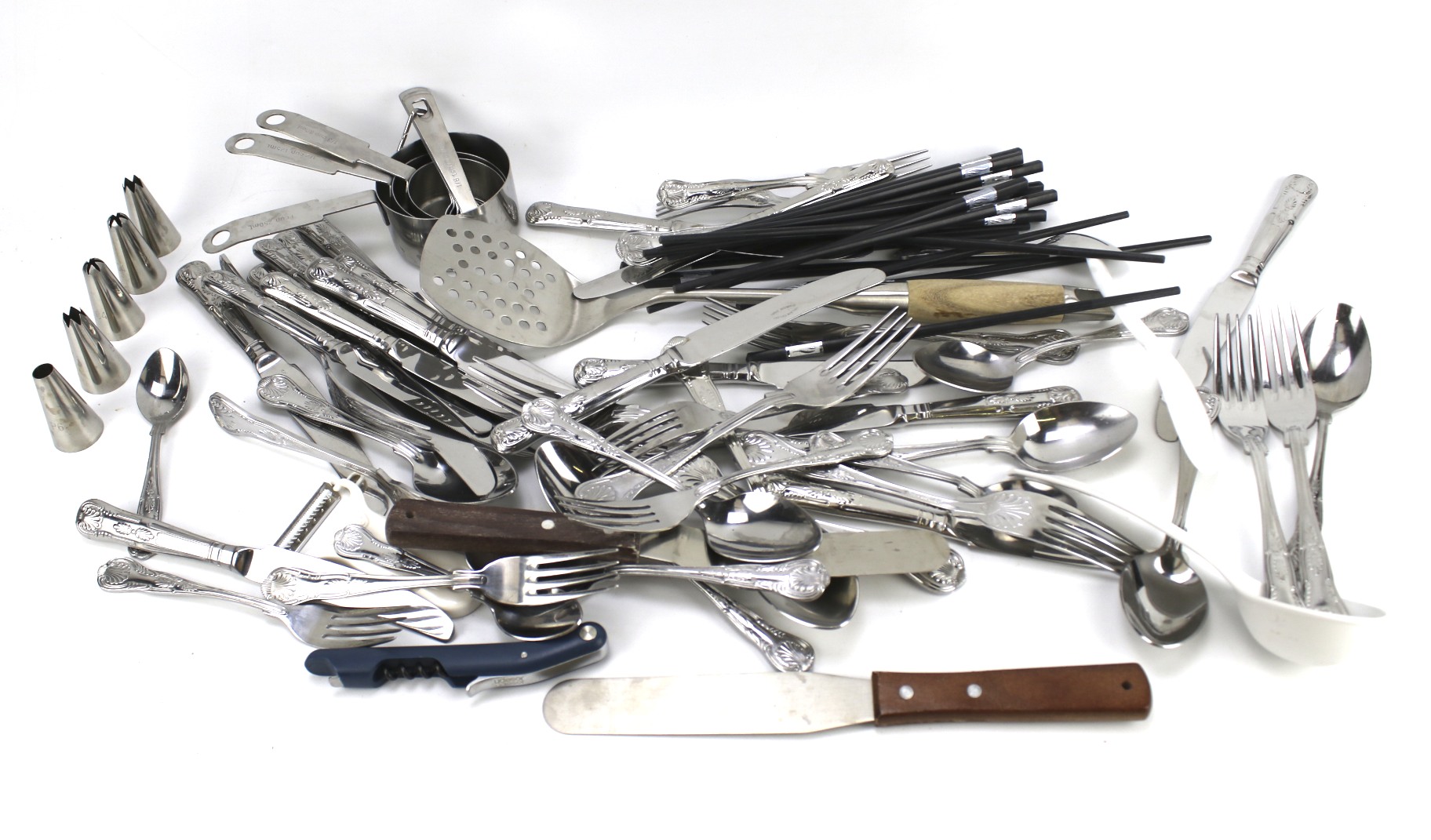 A quantity of assorted kitchen flatware, including forks,