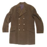 A military style knee length wool great coat.