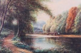 Albert Milton Drinkwater (1862-1923), Lowlands, River Ayr, watercolour.