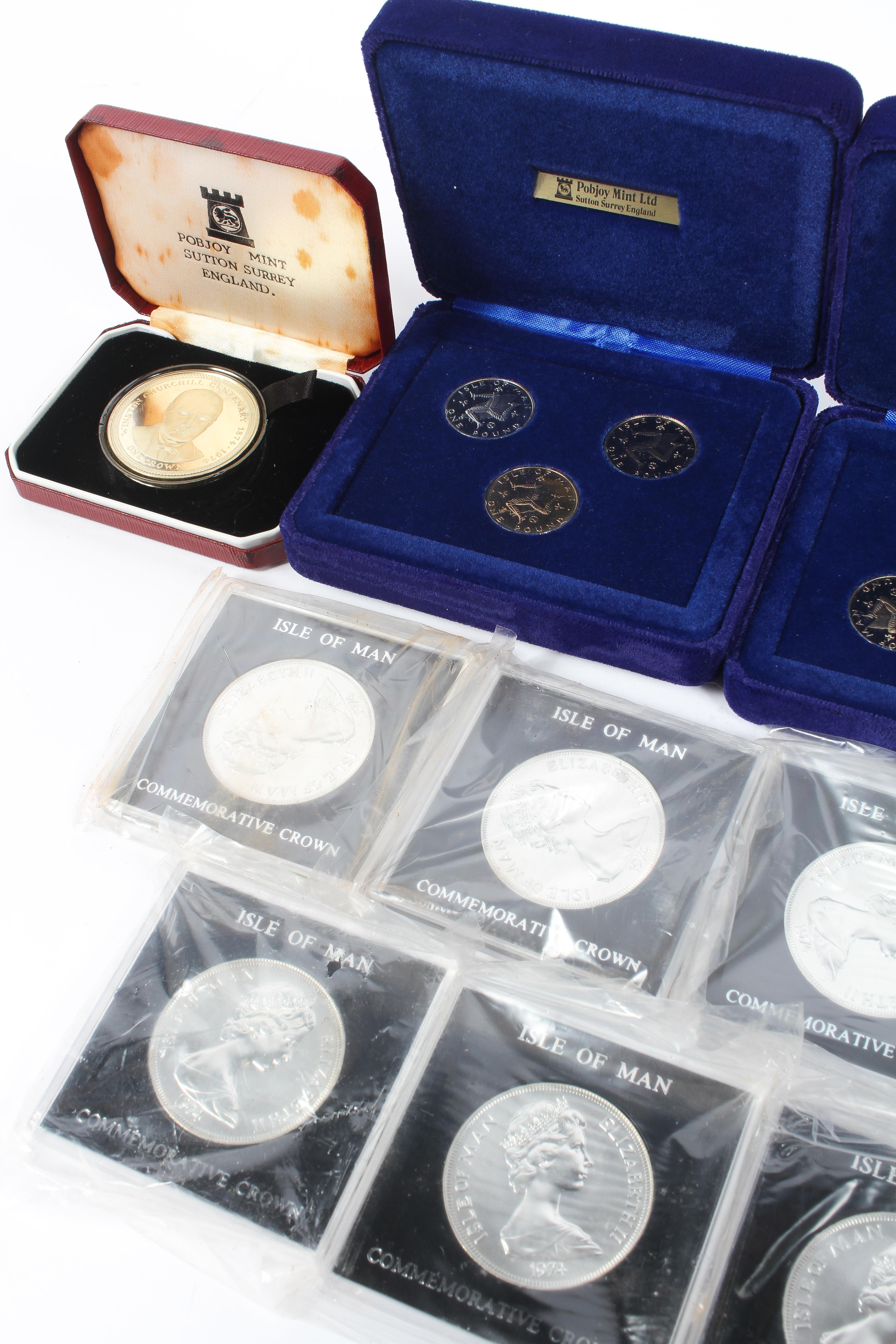 A collection of Isle of Man commemorative silver and white metal coin sets. - Image 5 of 5