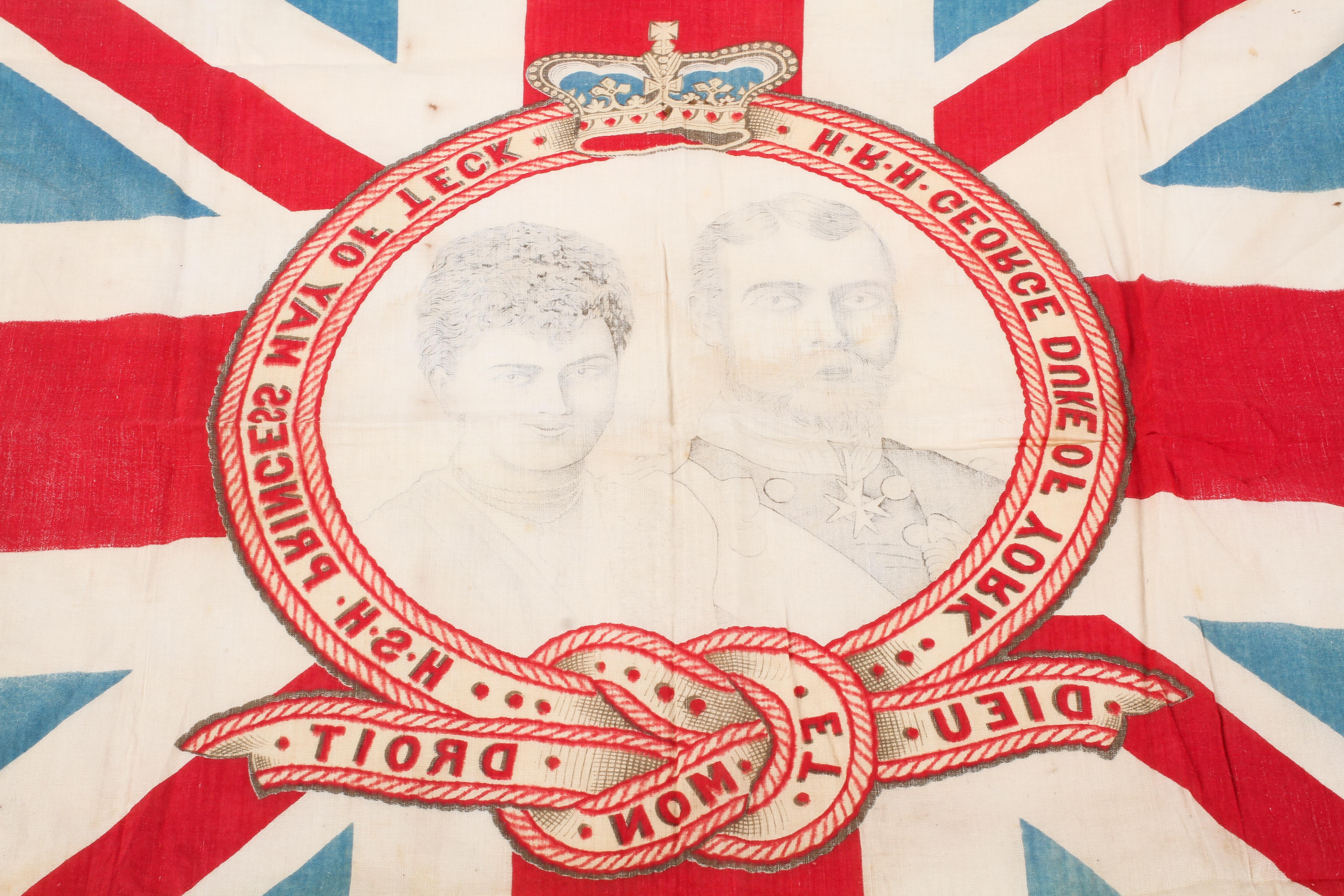An antique commemorative flag. The central cartouche printed with the words 'H.R.H. - Image 2 of 2