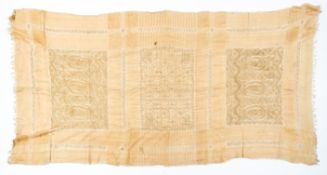 A 19th century woven silk scarf.