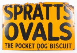A Spratts Ovals 'The Pocket Dog Biscuit' enamel sign.