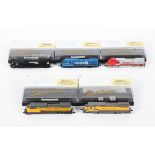 Five boxed Spectrum locomotives all in original packaging with outer sleeves.