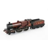 A Bassett-Lowke O gauge 3-rail 'LMS Compound' 4-4-0 Locomotive and Tender,