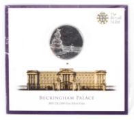A 2015 UK £100 fine silver coin, commemorating Buckingham palace, 999 grade silver, 62.
