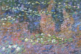 Paul Stephens (British, 21st Century), Monet's Waterlilies, no 393, oil on panel.