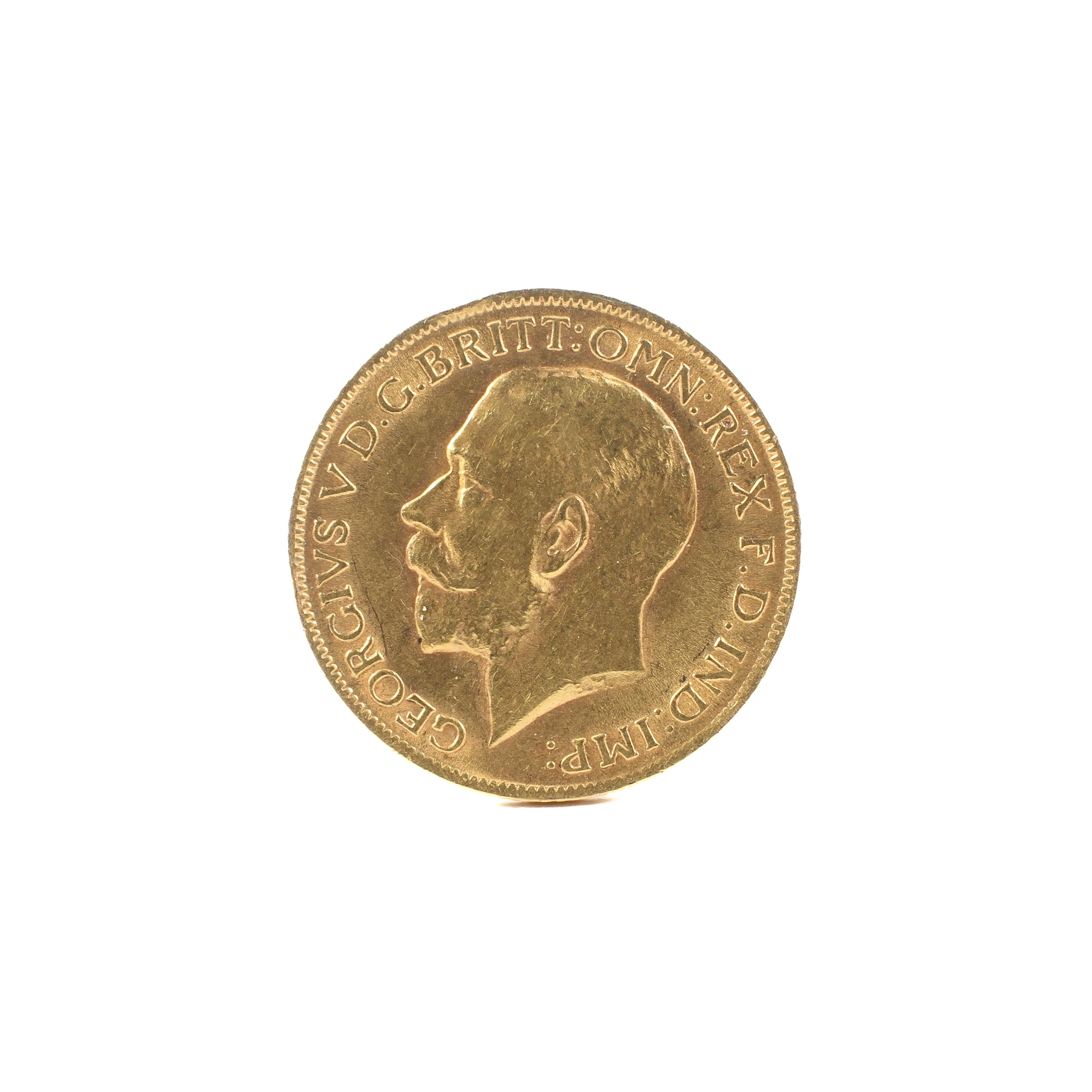 A George V 22ct gold full sovereign. Dated 1913, weight 7.