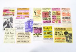A collection of music hand bills, circa 1960s.