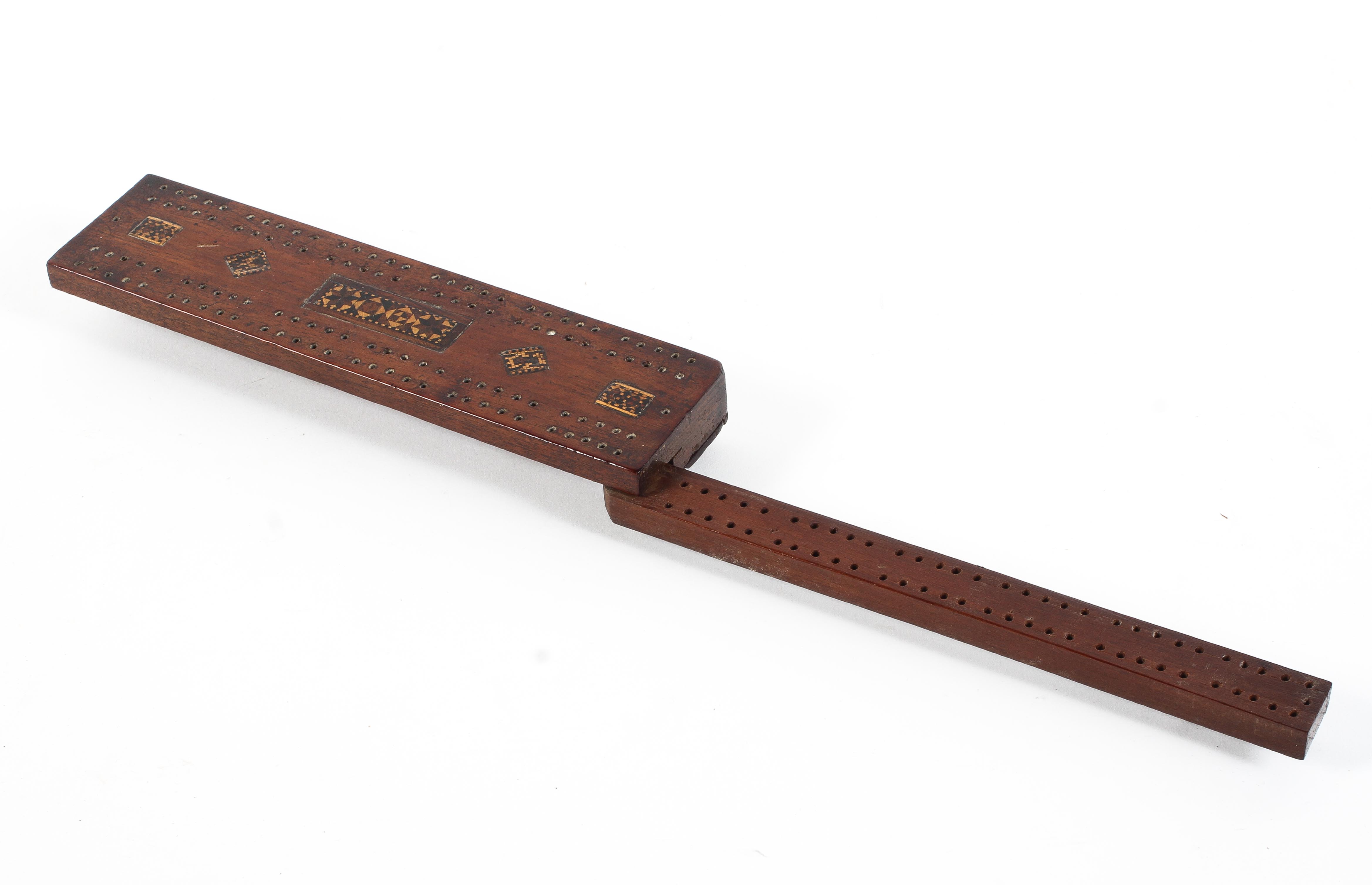 A 19th century mahogany cribbage board. - Image 2 of 2