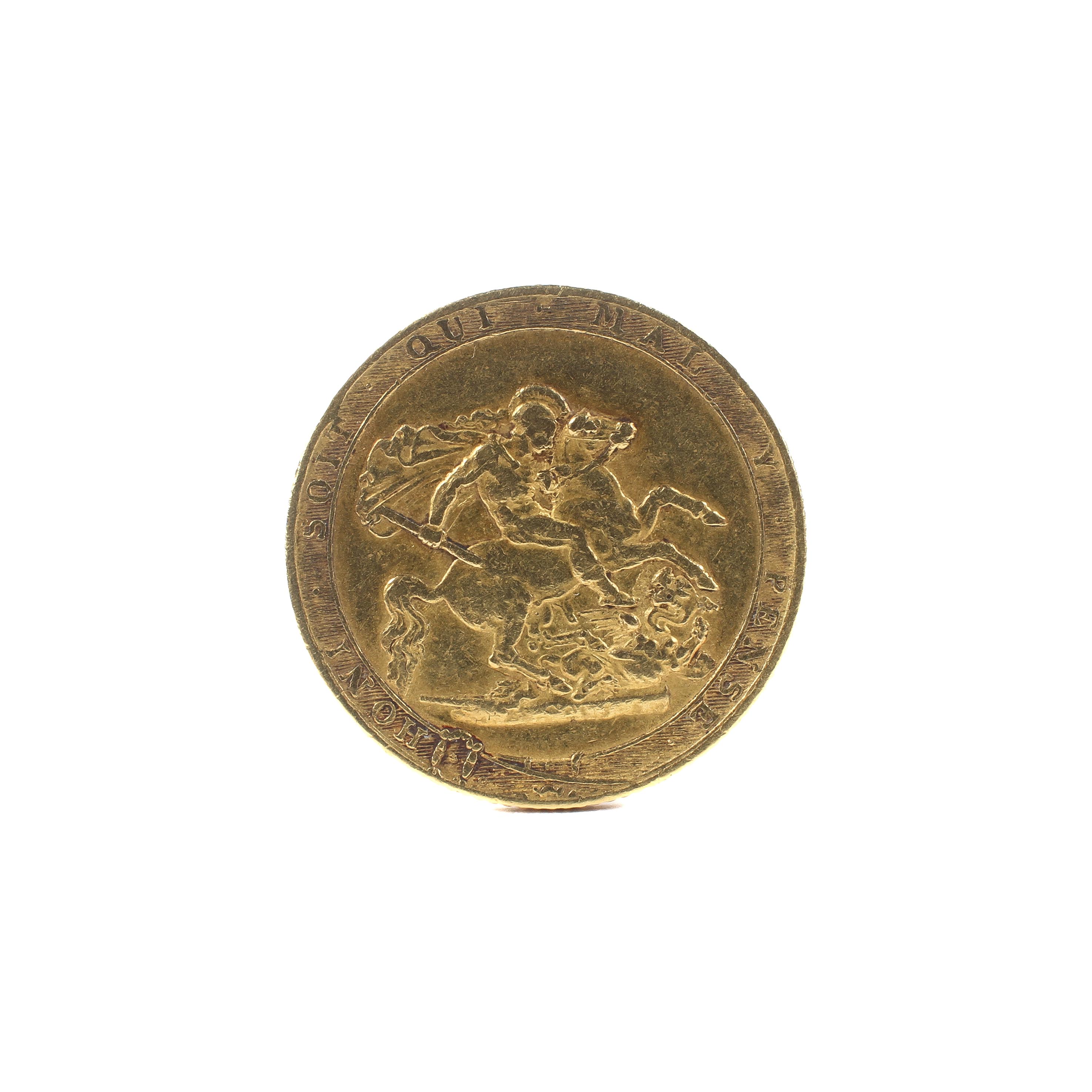 A George III 22ct gold full sovereign. Dated 1820, weight 8g. - Image 2 of 2