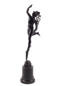 A late 19th century bronze sculpture of Mercury.