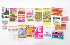 A collection of music handbills, circa 1960s.