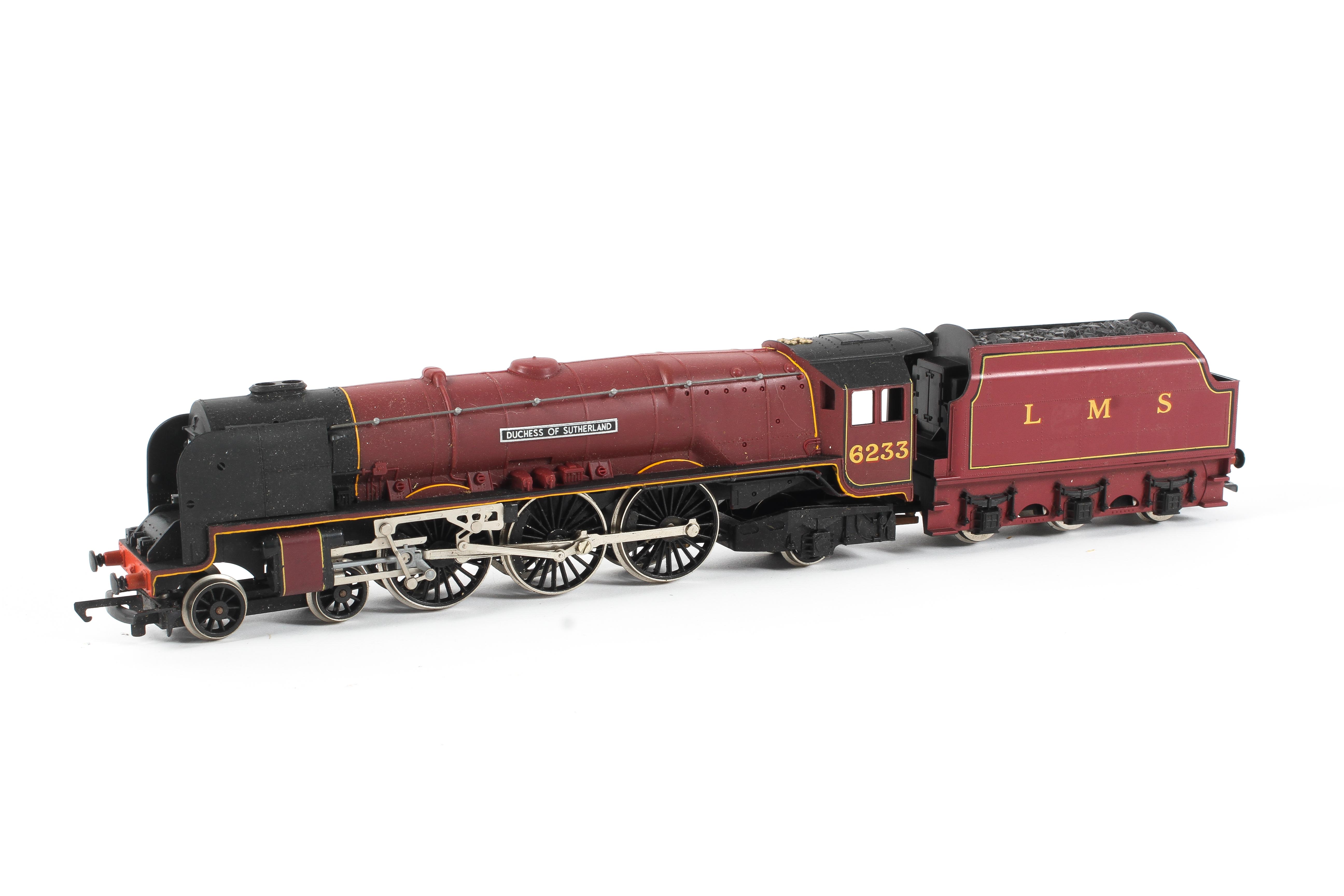 A boxed Hornby OO gauge LMS 6233 'Duchess of Sutherland' locomotive & tender.