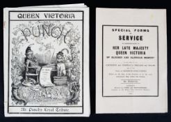 A Punch tribute magazine and a Special Form of Service both issued in commemoration Queen Victoria.