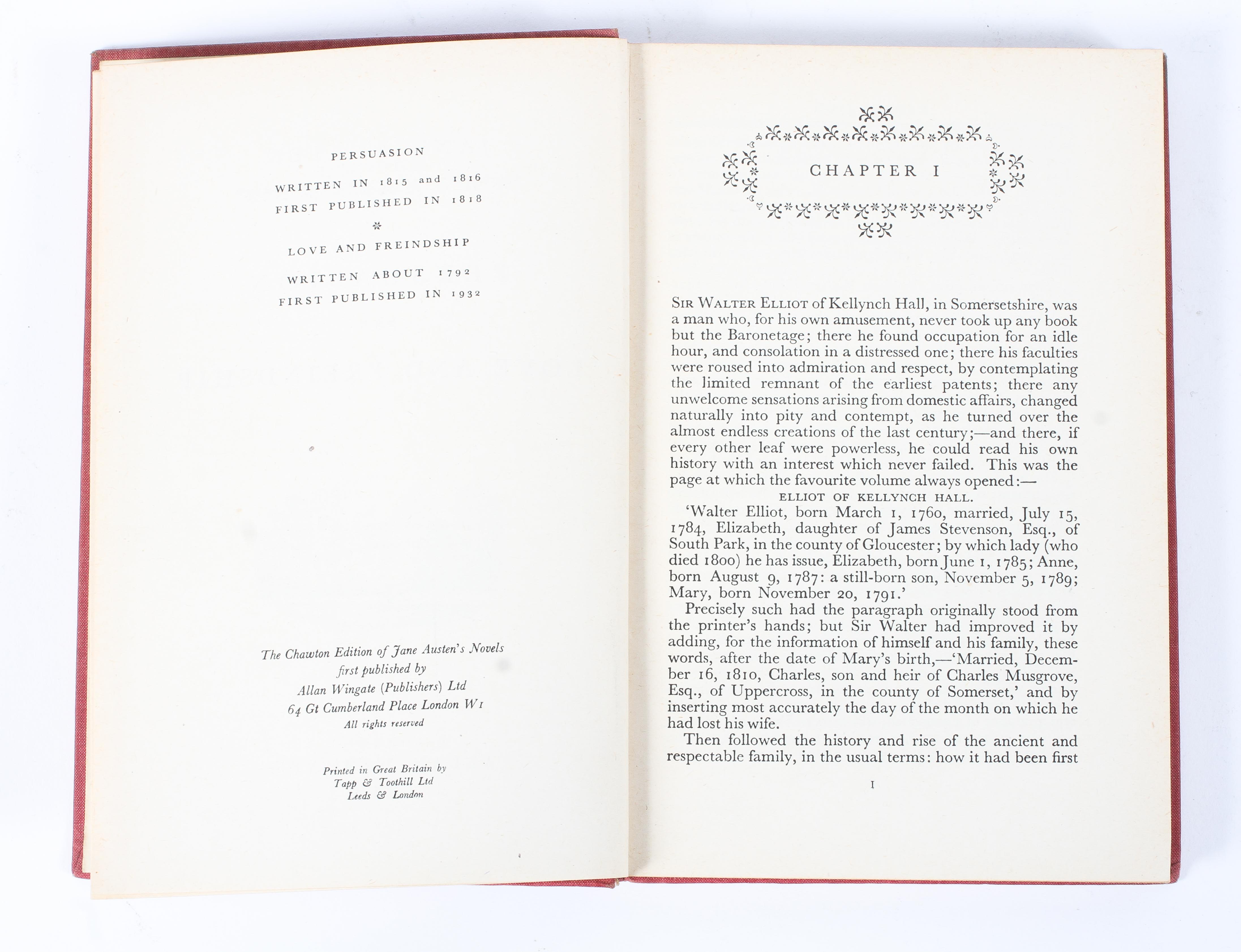 Six Chawton editions of works by Jane Austen, Allan Wingate, 1948. - Image 2 of 7