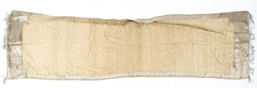 A 19th century gold silk scarf.