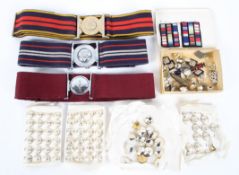 Collection of military buttons, belt, etc.