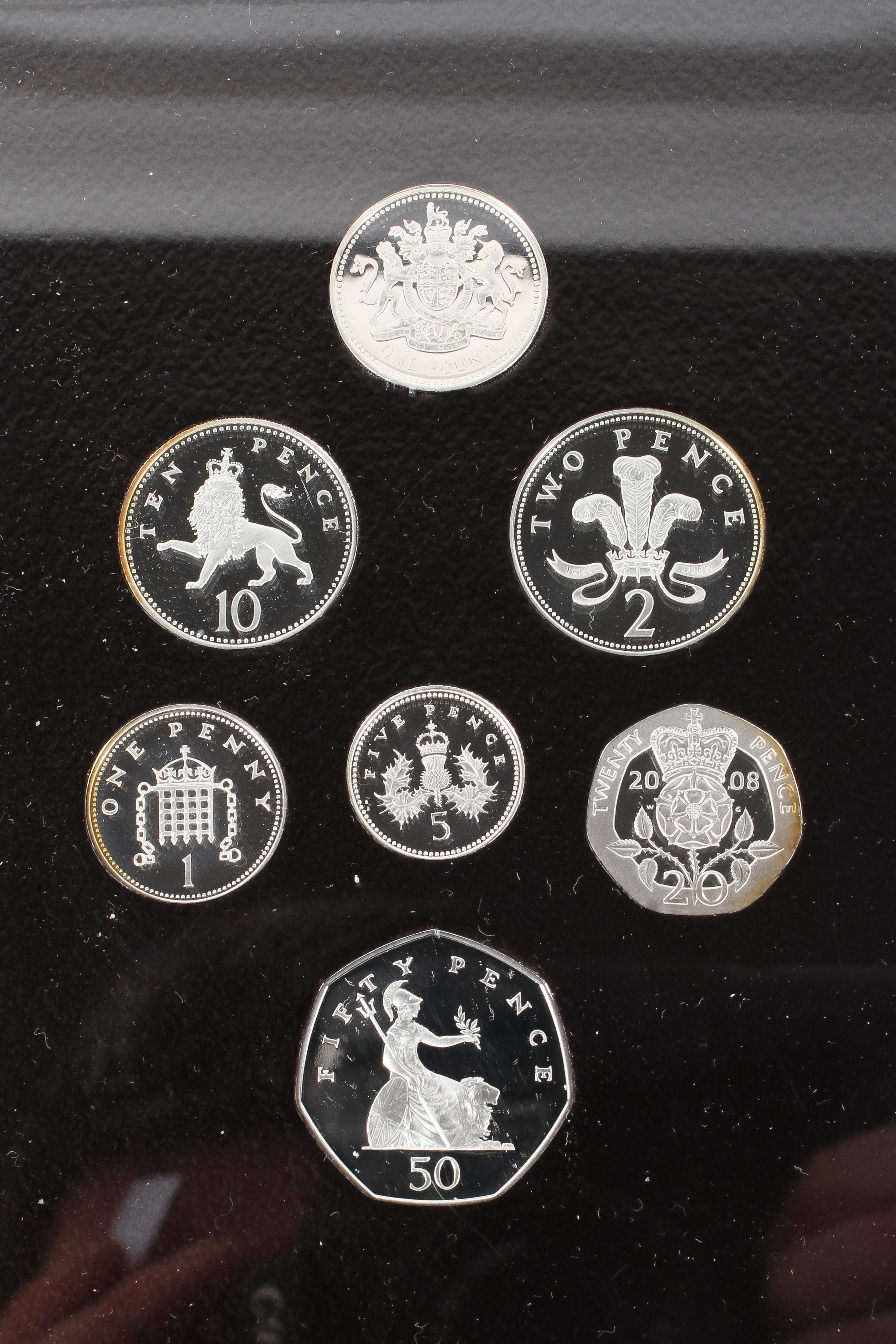 A 2008 silver proof collection of Emblems of Britain with seven coins, boxed. - Image 2 of 2