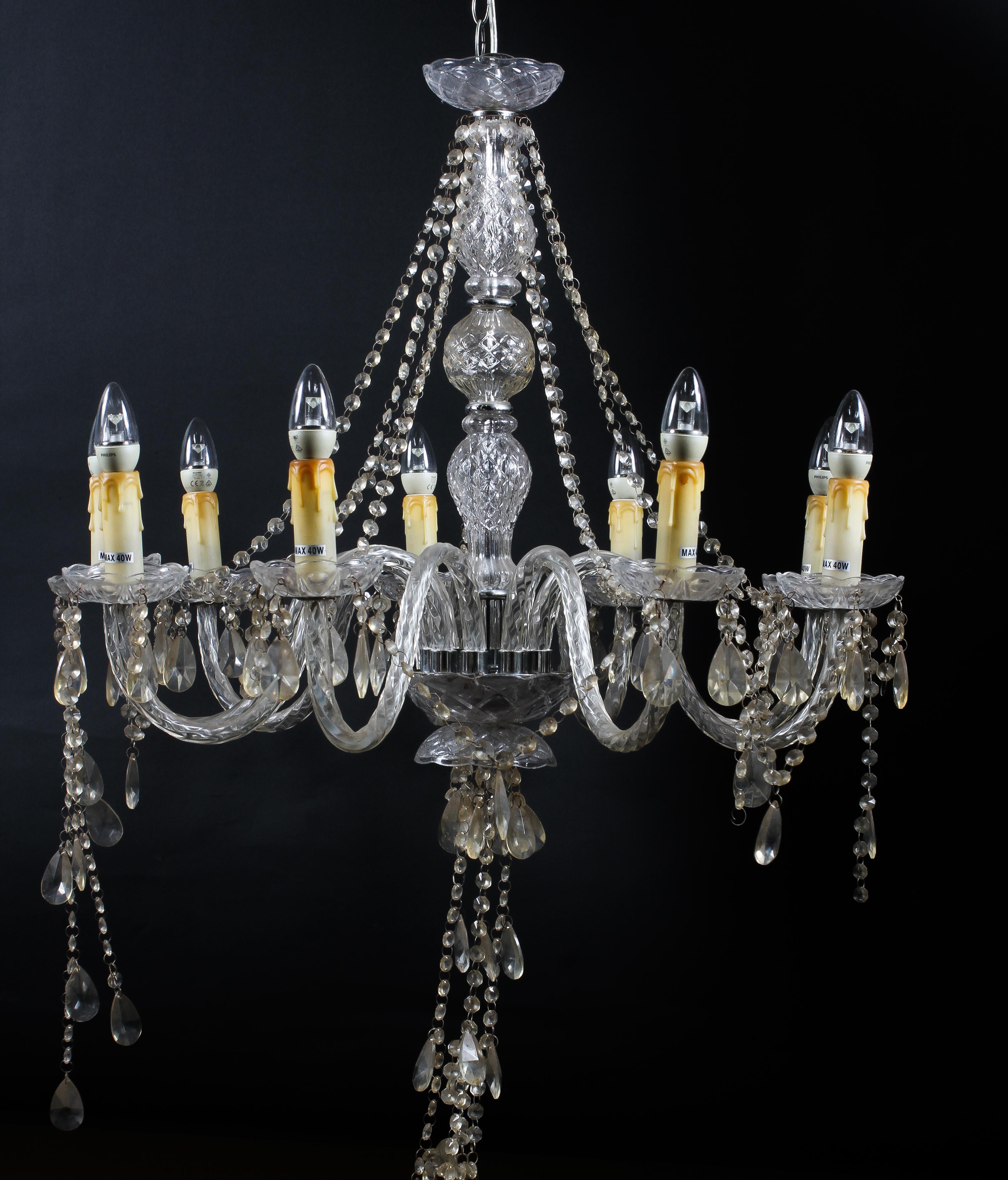 A large 20th century nine branch chandelier.
