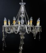 A large 20th century nine branch chandelier.