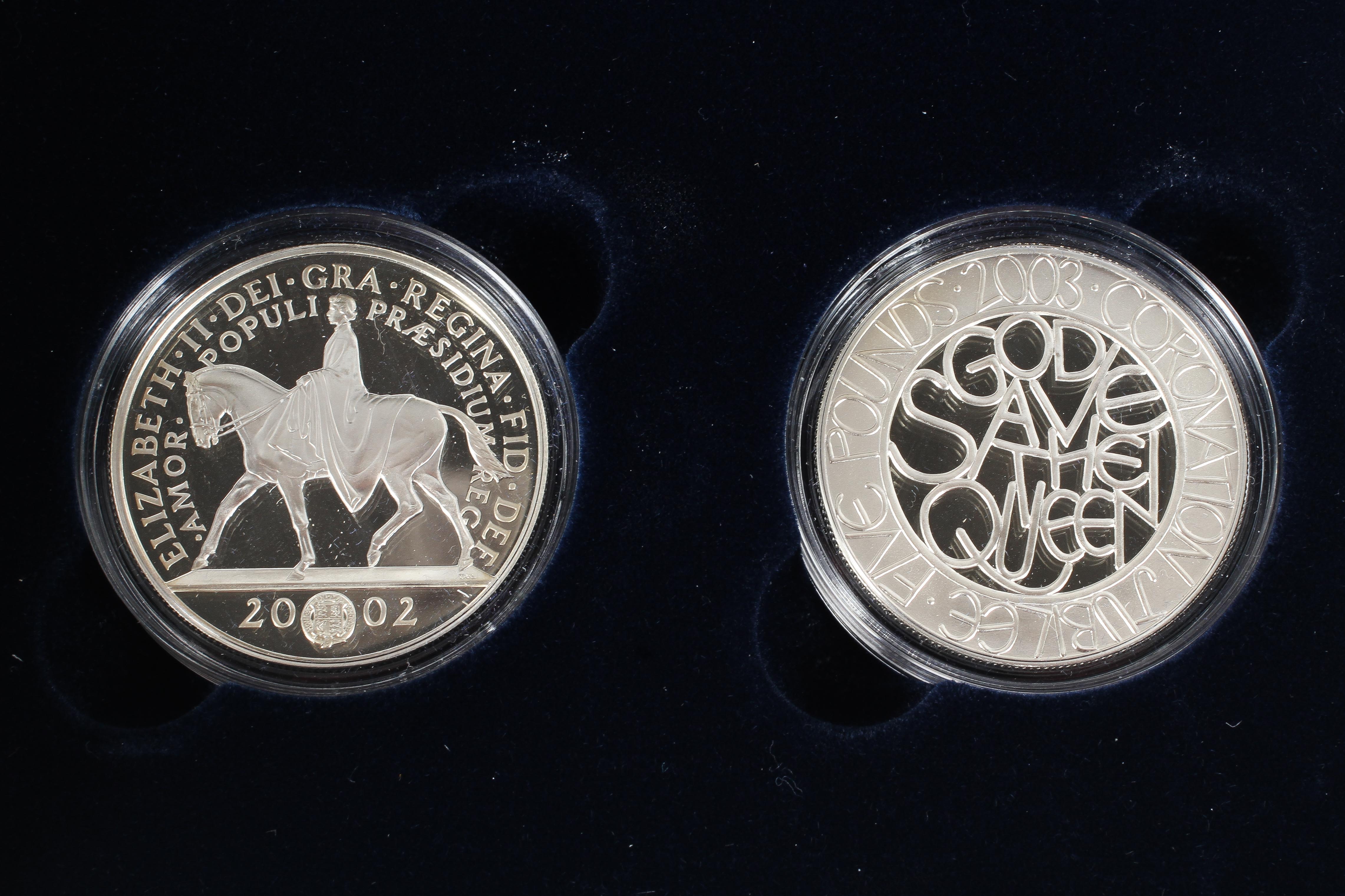 Four silver proof £5 coins 2000, 2002, 2003 & 2013. Each boxed with certificates. - Image 4 of 4