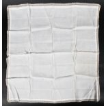 A large lawn handkerchief once belonging to Queen Victoria.