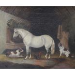 Late 19th Century School, two oils on canvas, a Stable Scene and a Farmyard Scene.