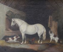 Late 19th Century School, two oils on canvas, a Stable Scene and a Farmyard Scene.