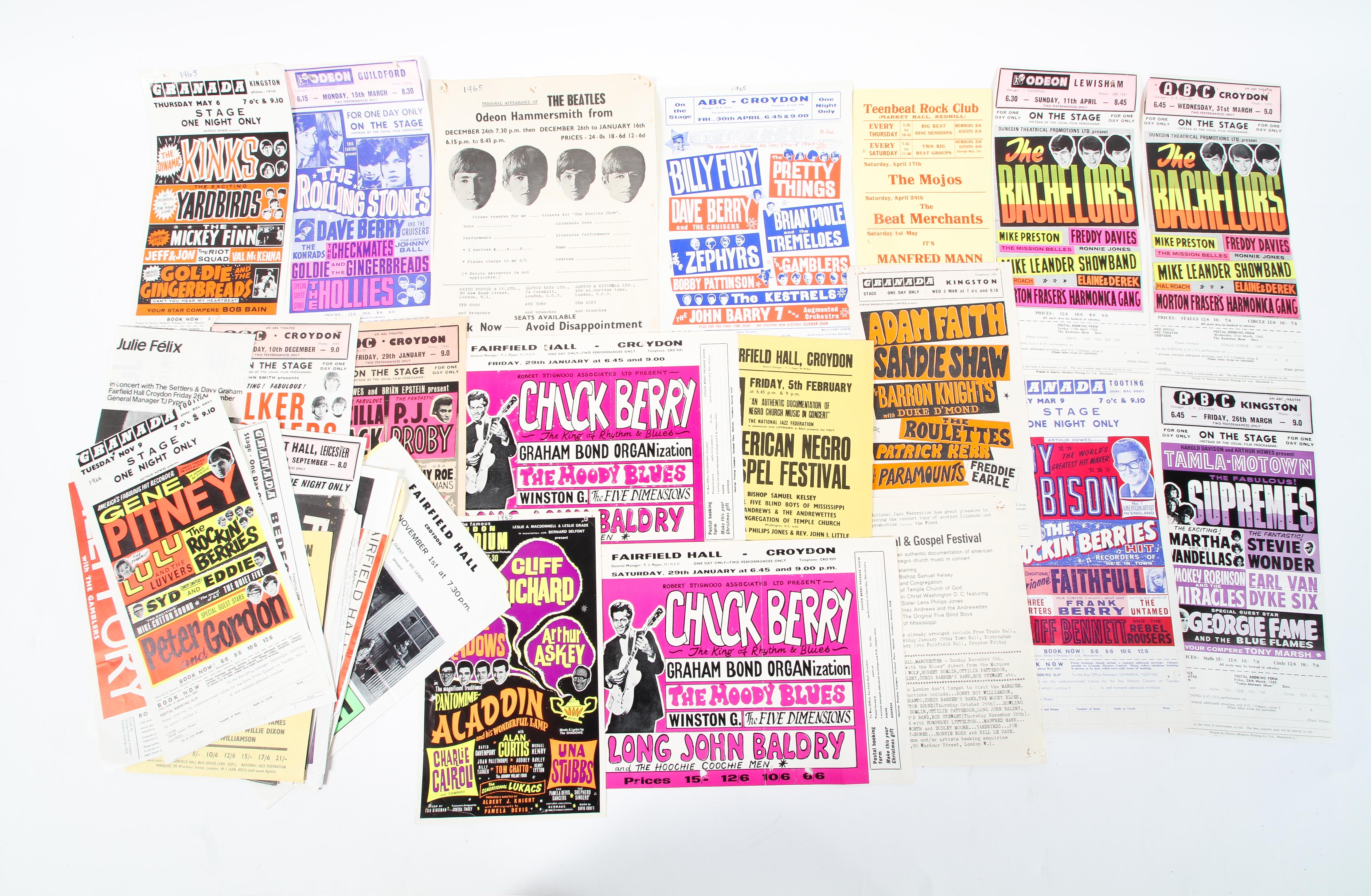A large collection of music handbills, circa 1960s.