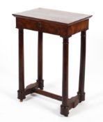 A mid-19th century walnut sewing table.