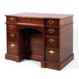 A Limited Edition mahogany 'No 10 Downing Street, London' George II style kneehole desk.