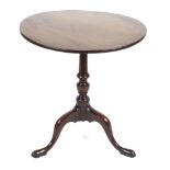 A George III mahogany tilt top tripod table.